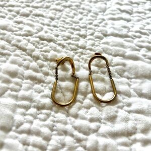 Madewell Elseworth Gold Oval Chain Hoop Earrings